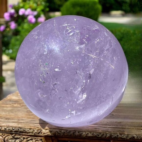 Amethyst Crystal Marble‎ Sphere Meditation Stone (#9) - Picture 1 of 8